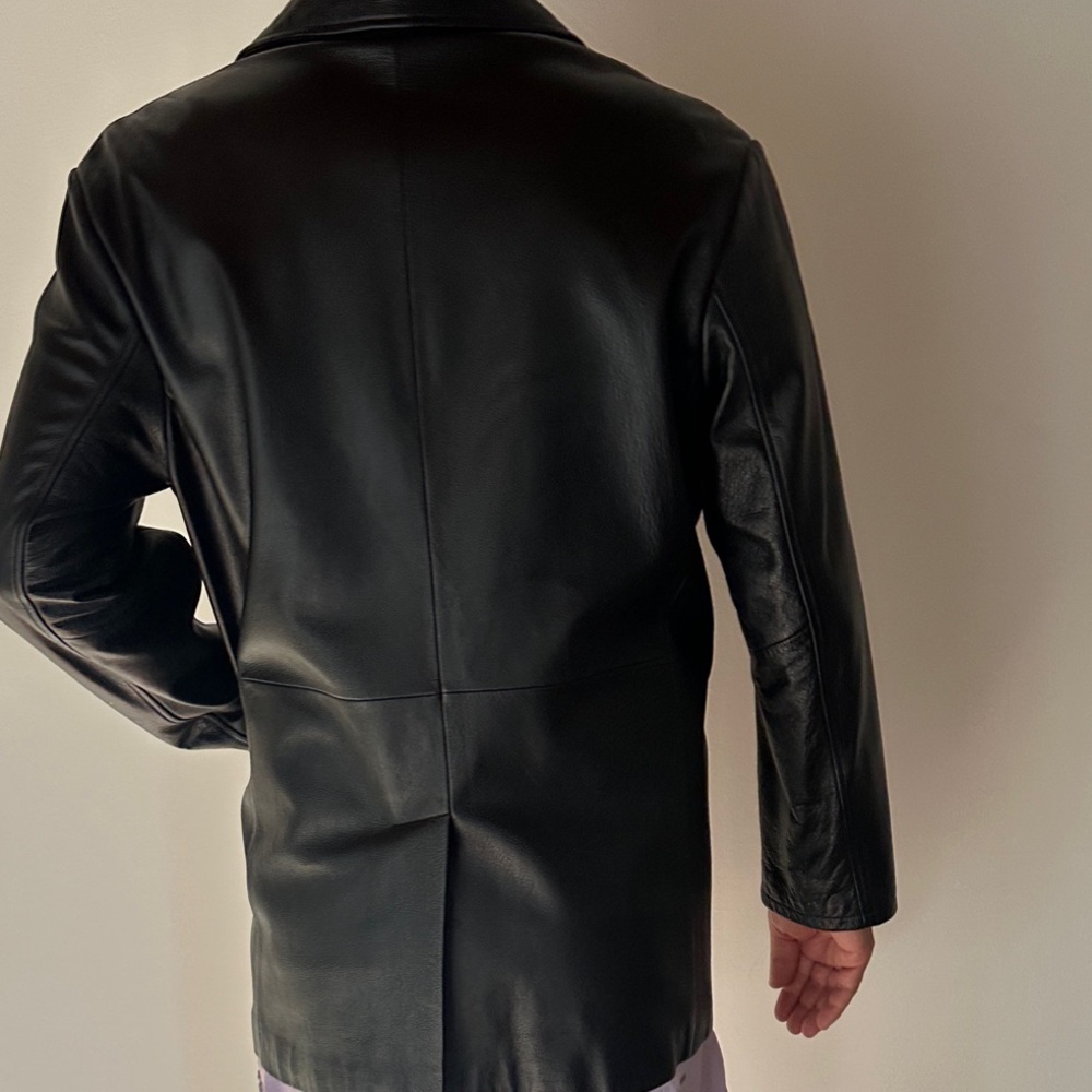 Leather Y2K- Vintage - Men's Black Leather Jacket DKNY - Picture 6 of 16